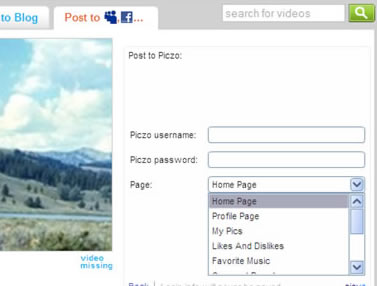embed slideshow and youtube to piczo