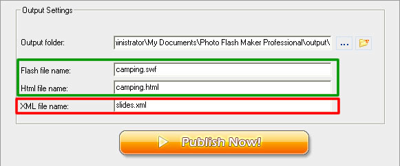 Saving photo flash slideshow
