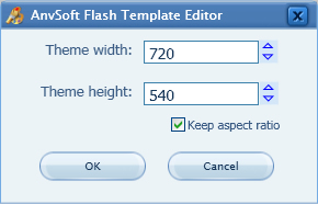 Set the height and width of the customized template