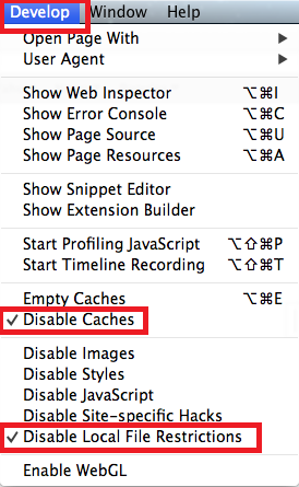 Disable Safari Caches