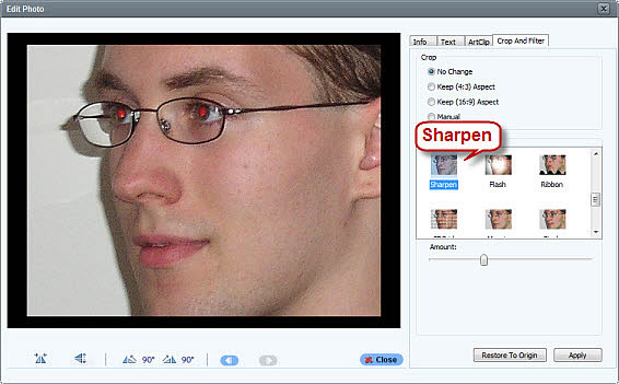 Sharpen photo